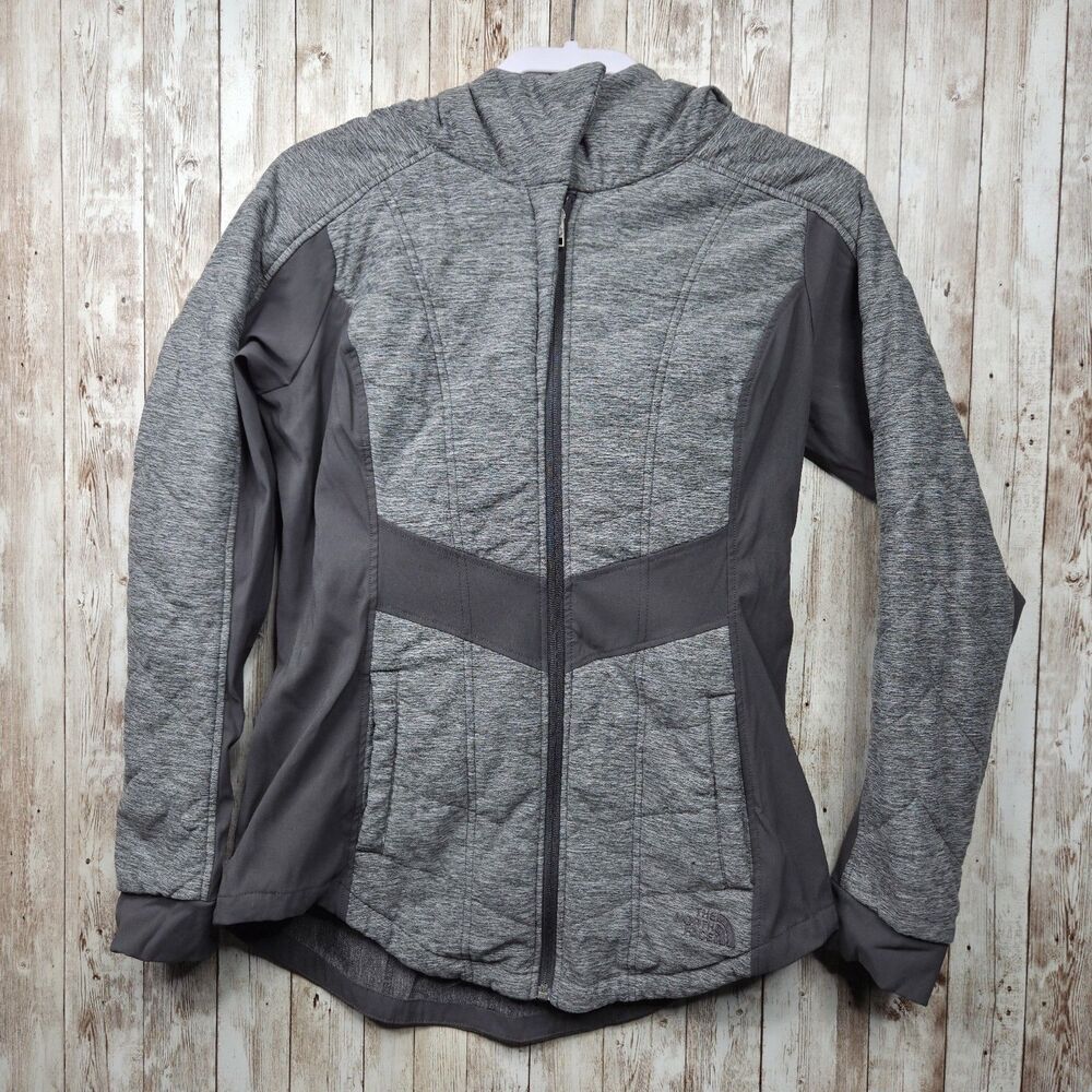 The North Face Pseudio Gray/Black Athletic Jacket Women's Size Medium Hooded GUC